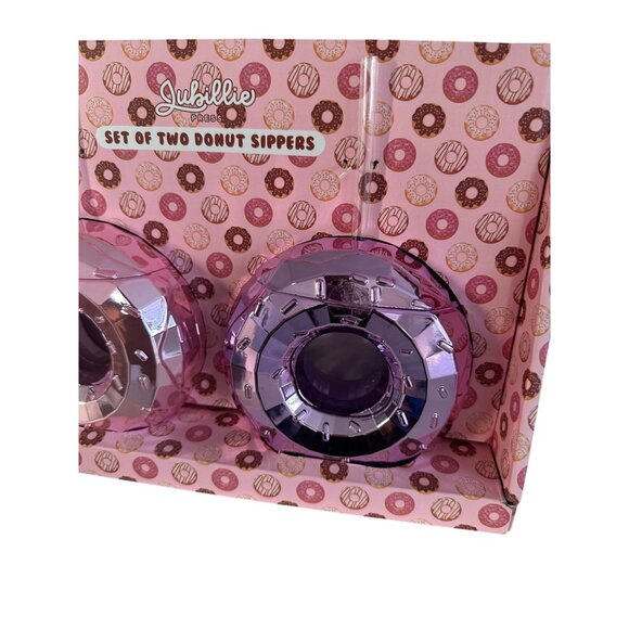 JUBILLIE Set of 2 Pink Purple Donut Sippers Waterbottles NEW NIB - Picture 4 of 5